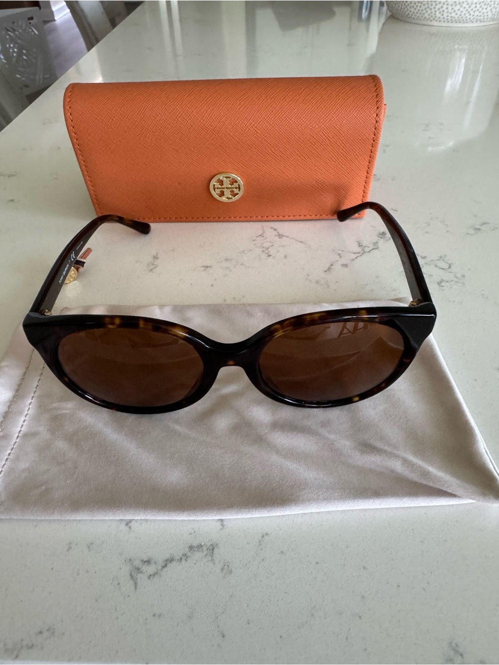 Tory Burch Tortoiseshell Sunglasses with soft & hard case